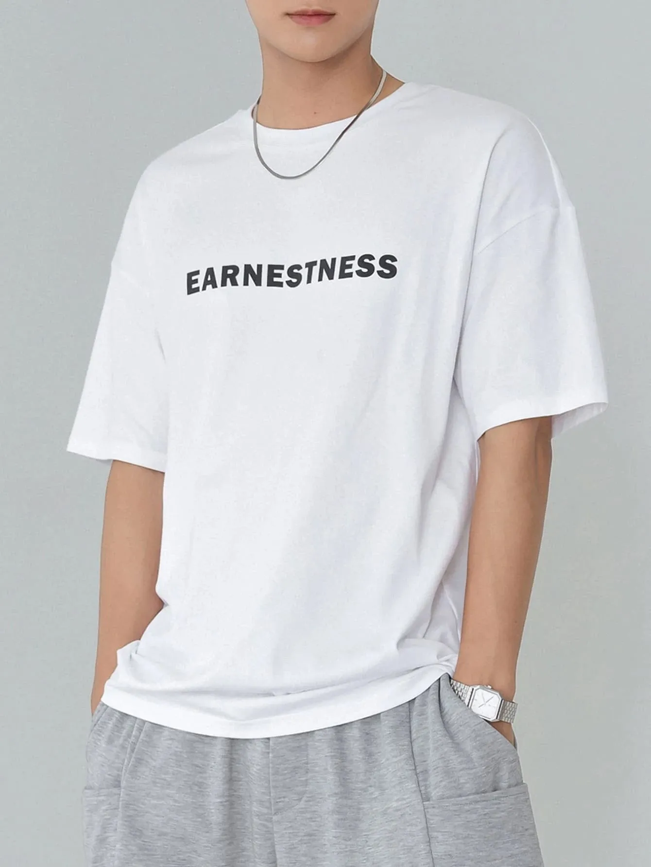 SXV  'Earnestness’ Printed Cool Aesthetic Oversized T-shirt
