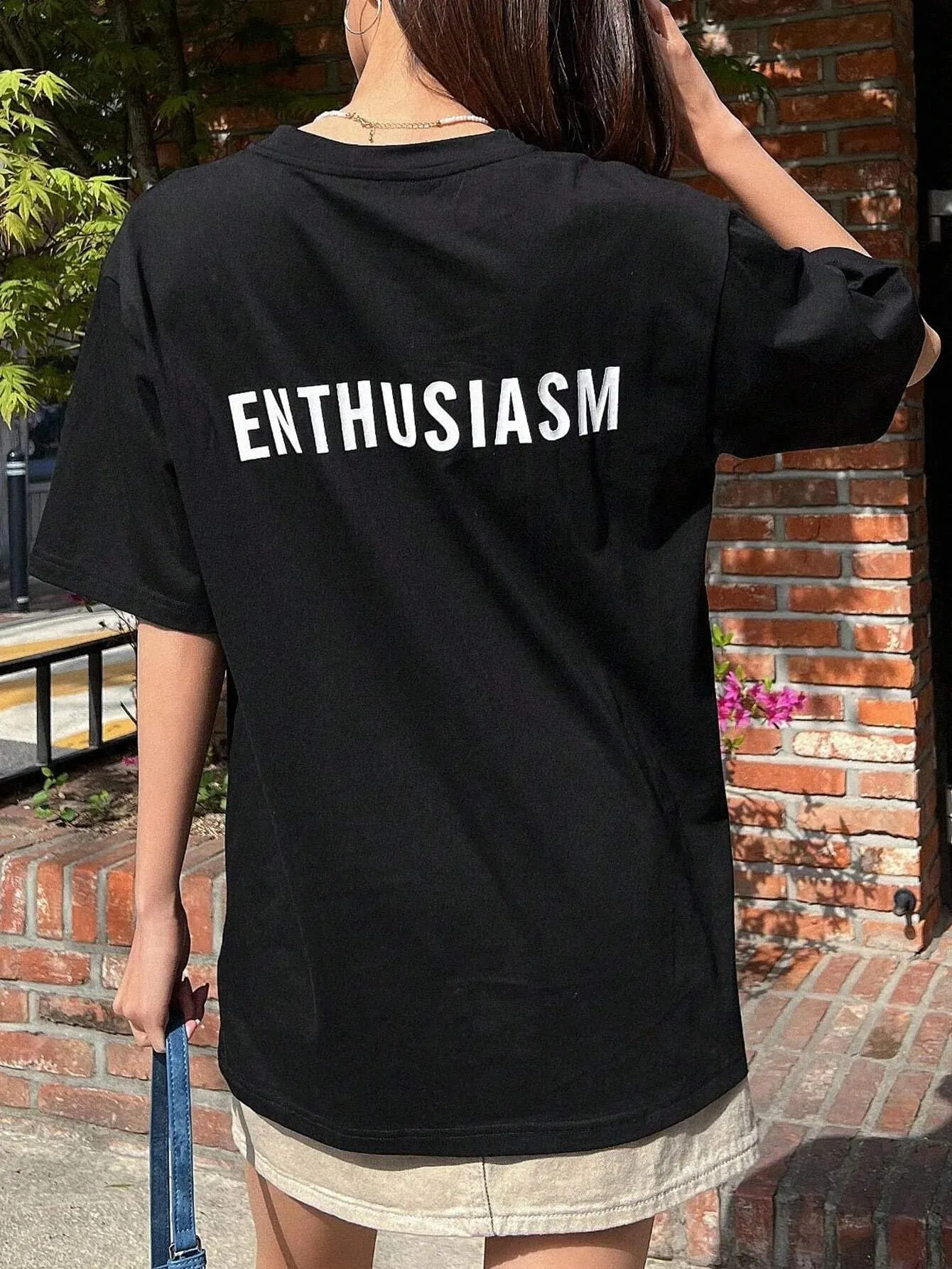 SXV  'ENTHUSIASM’ Printed Cool Aesthetic Oversized T-shirt
