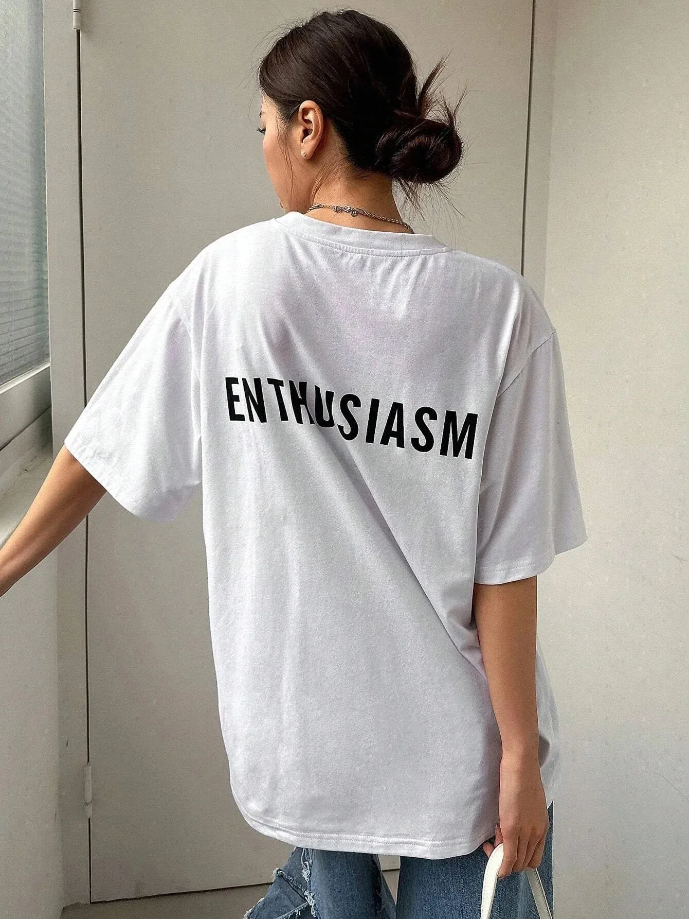 SXV  'ENTHUSIASM’ Printed Cool Aesthetic Oversized T-shirt