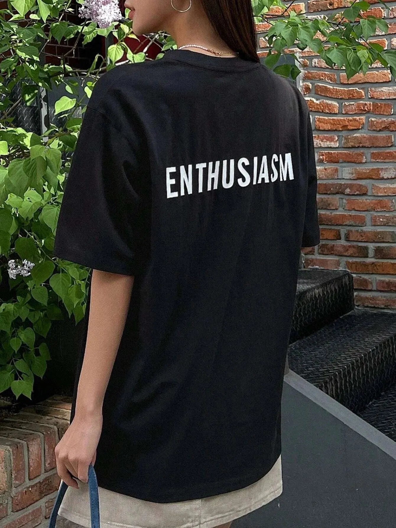 SXV  'ENTHUSIASM’ Printed Cool Aesthetic Oversized T-shirt
