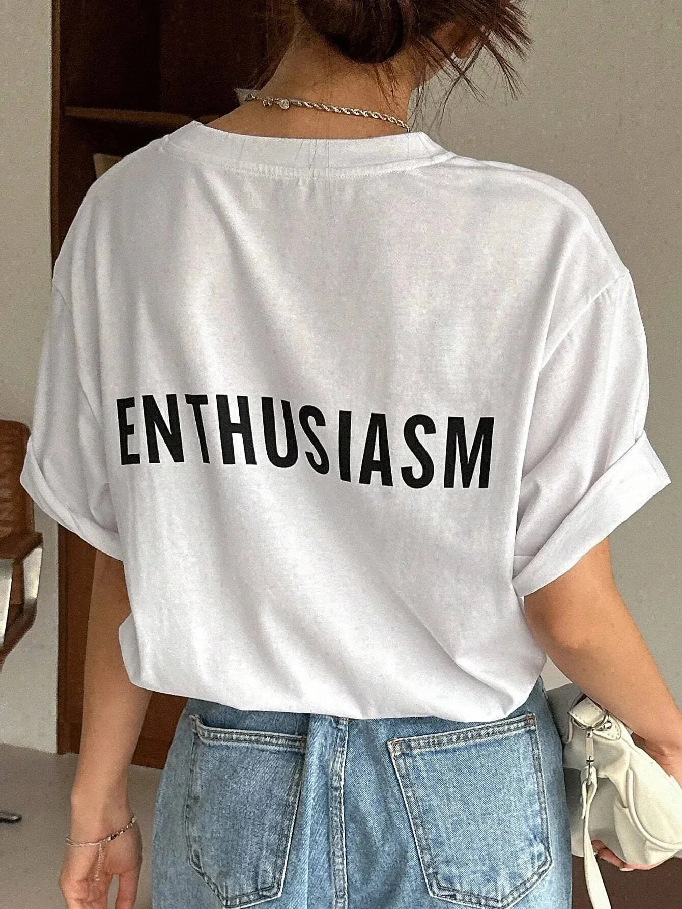 SXV  'ENTHUSIASM’ Printed Cool Aesthetic Oversized T-shirt