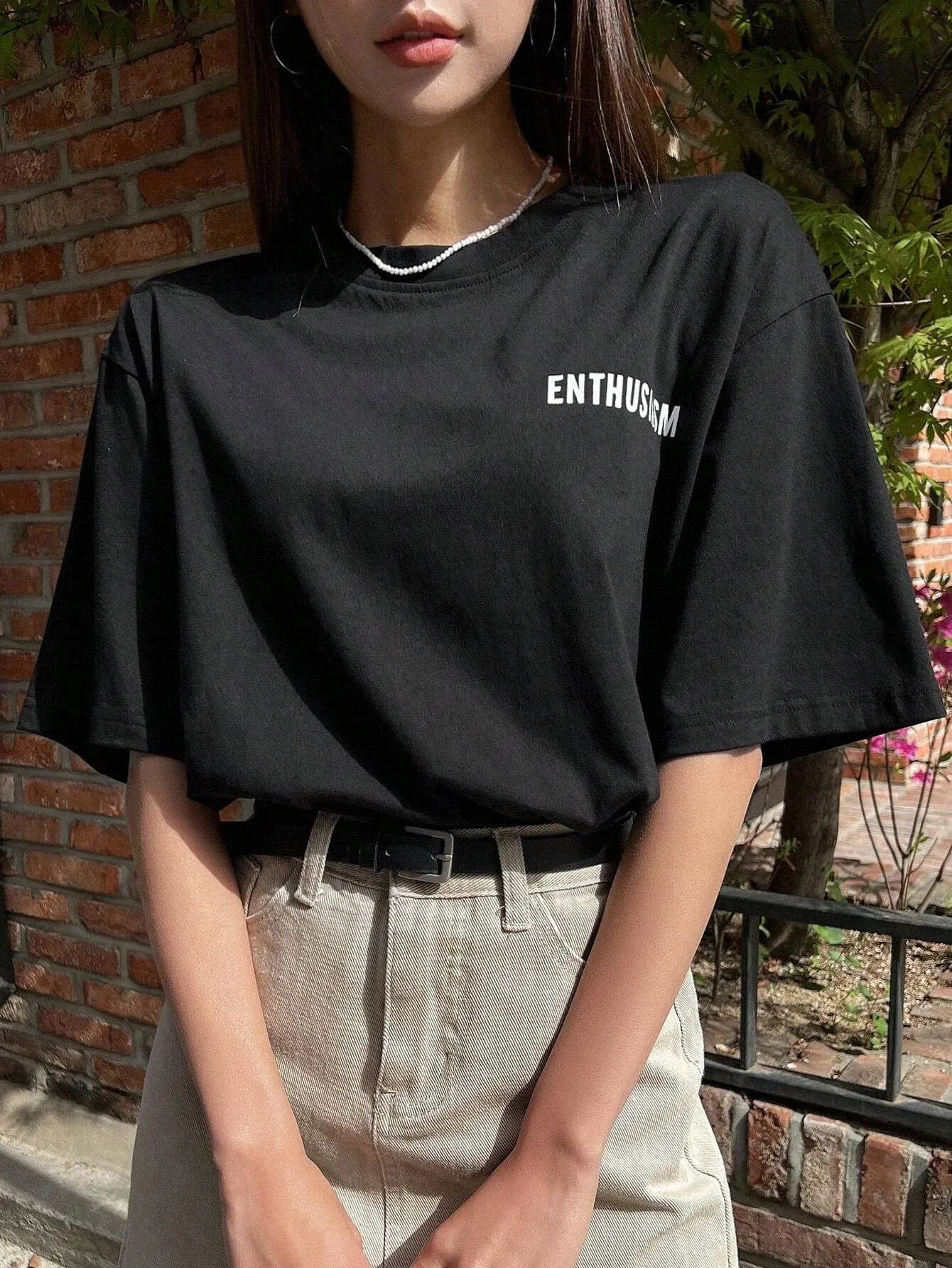 SXV  'ENTHUSIASM’ Printed Cool Aesthetic Oversized T-shirt
