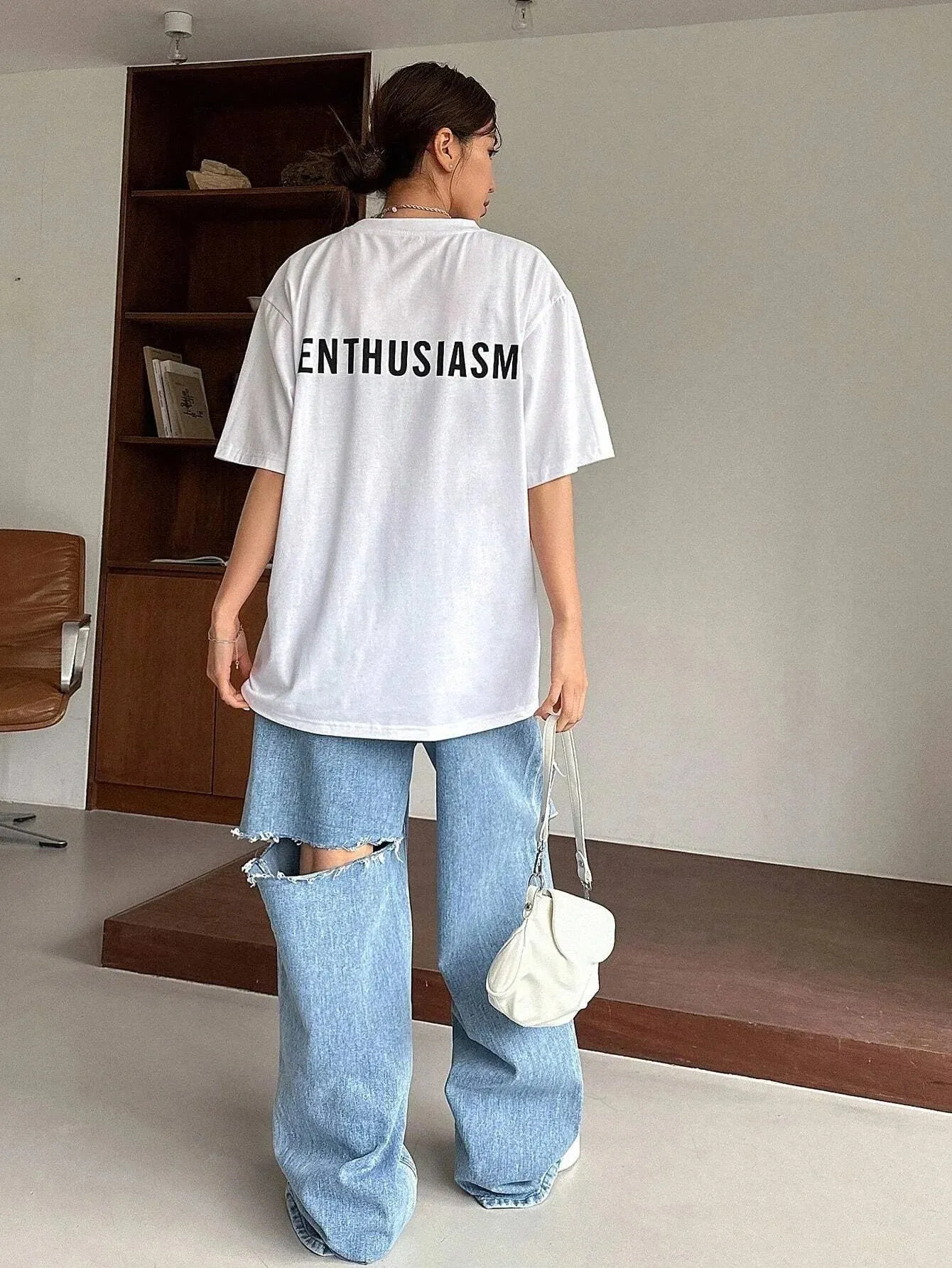 SXV  'ENTHUSIASM’ Printed Cool Aesthetic Oversized T-shirt