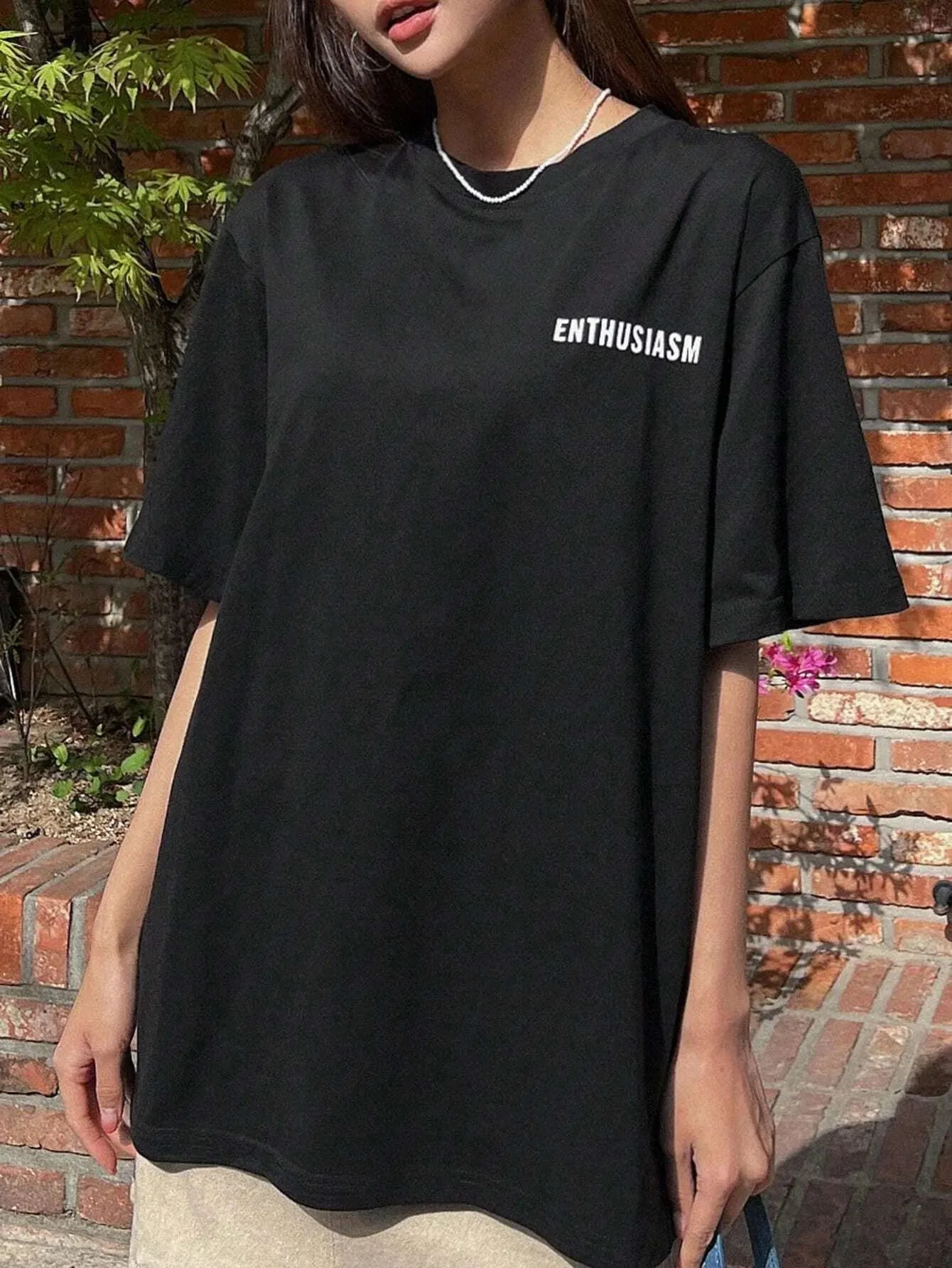 SXV  'ENTHUSIASM’ Printed Cool Aesthetic Oversized T-shirt