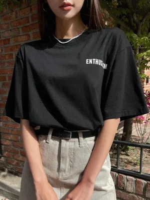 SXV  'ENTHUSIASM’ Printed Cool Aesthetic Oversized T-shirt