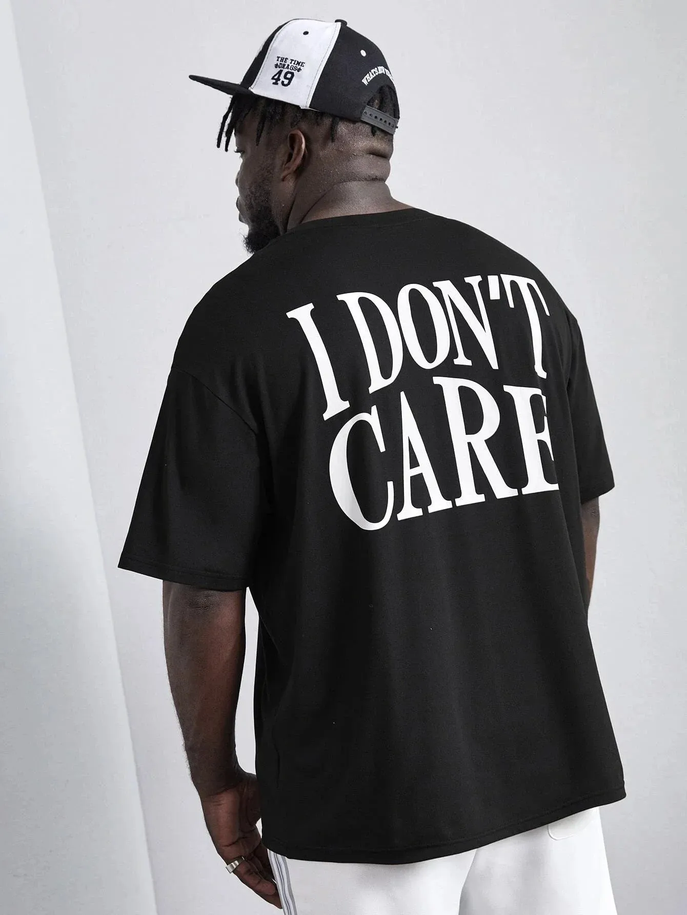 SXV  'I Don't Care’ Printed Cool Aesthetic Oversized T-shirt