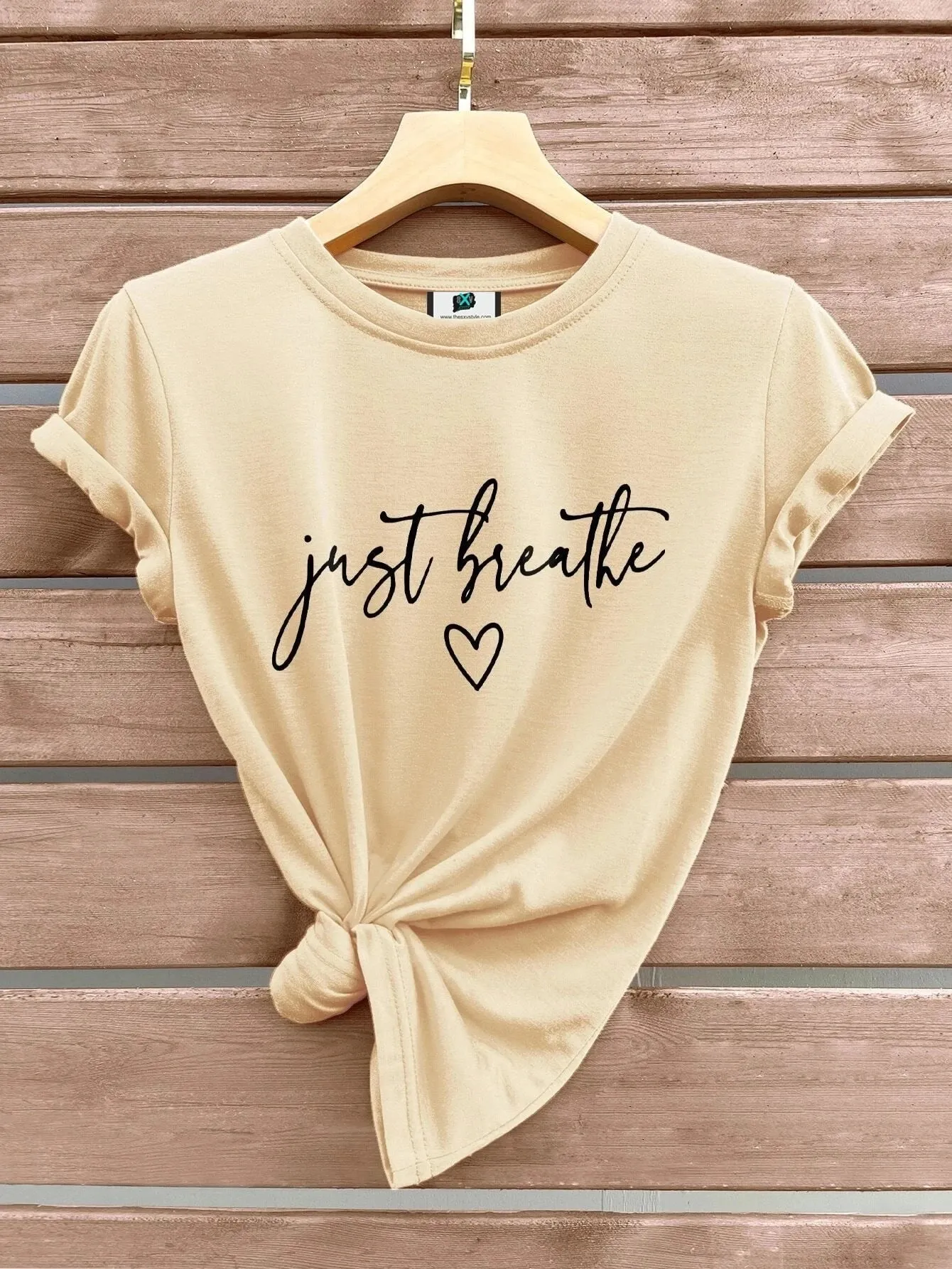 SXV  'JUST BREATHE’ Printed Cool Aesthetic Oversized T-shirt