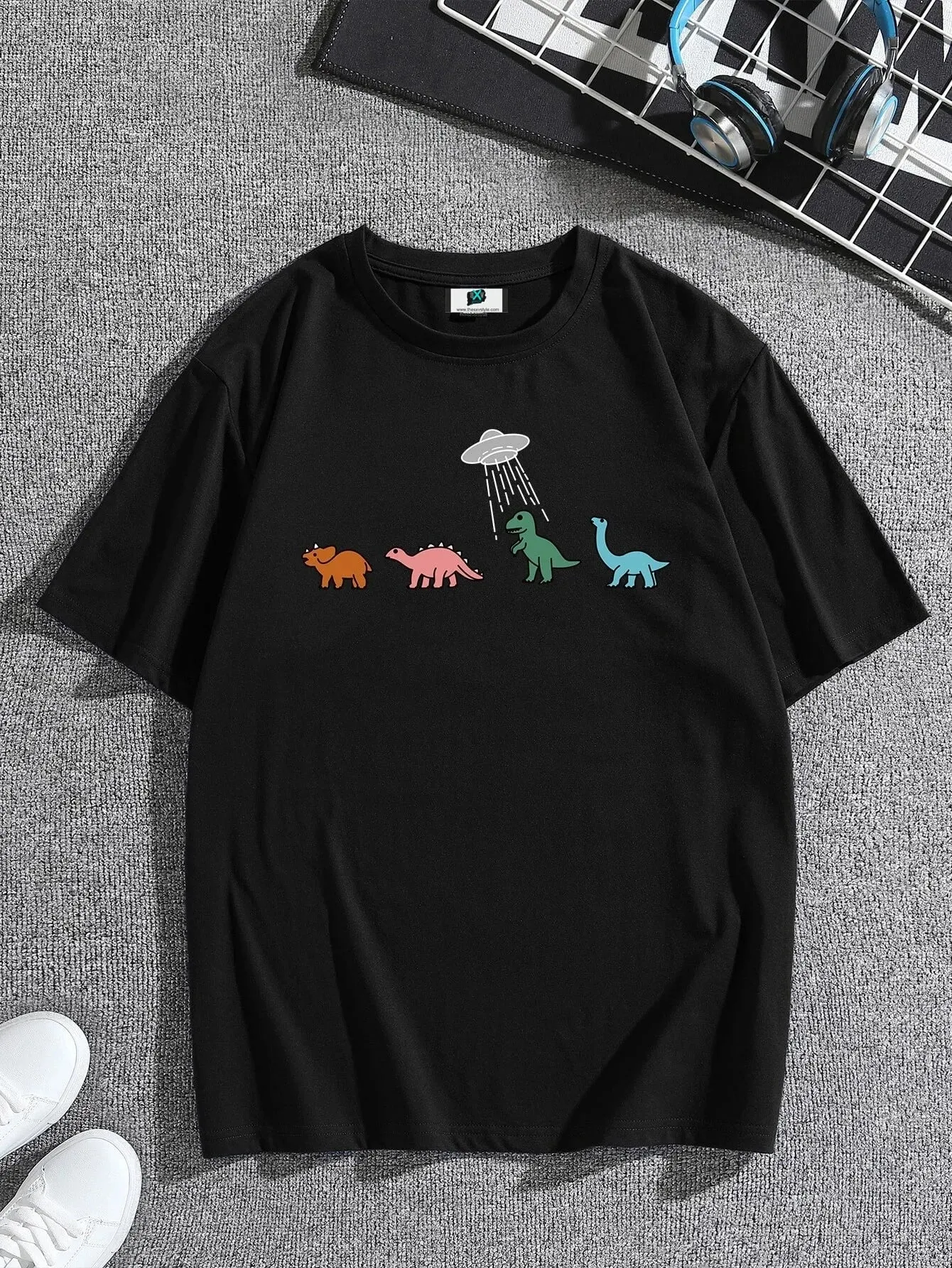 SXV  'Little Dianousers’ Printed Cool Aesthetic Oversized T-shirt