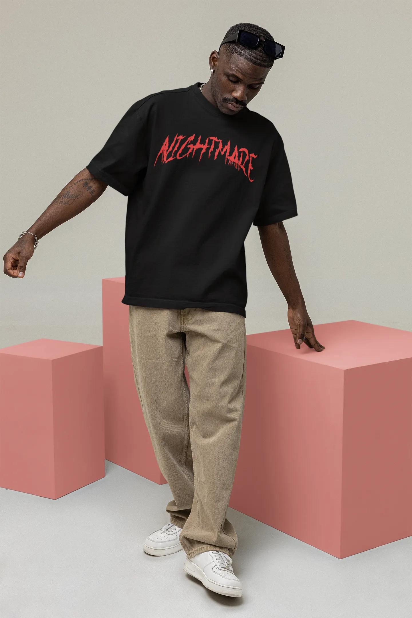 SXV  'NIGHTMARE’ Printed Cool Aesthetic Oversized Baggy T-shirt