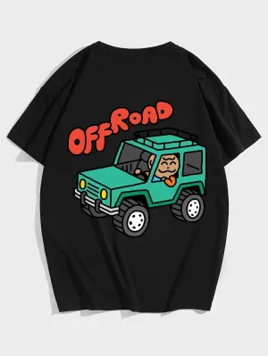 SXV  'Off Road’ Printed Cool Aesthetic Oversized T-shirt