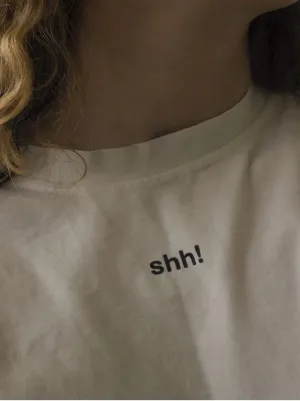 SXV  'shh!’ Printed Cool Aesthetic Oversized Baggy T-shirt