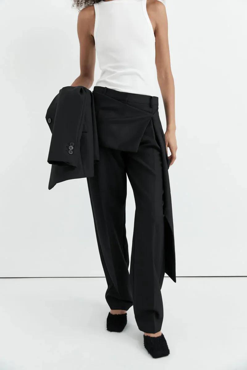 Tailored Pleat Pant - Black