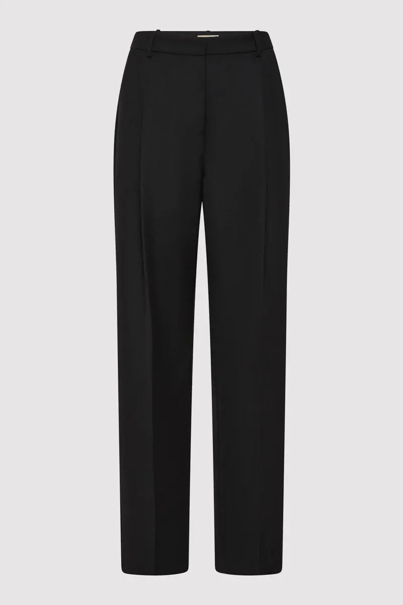 Tailored Pleat Pant - Black