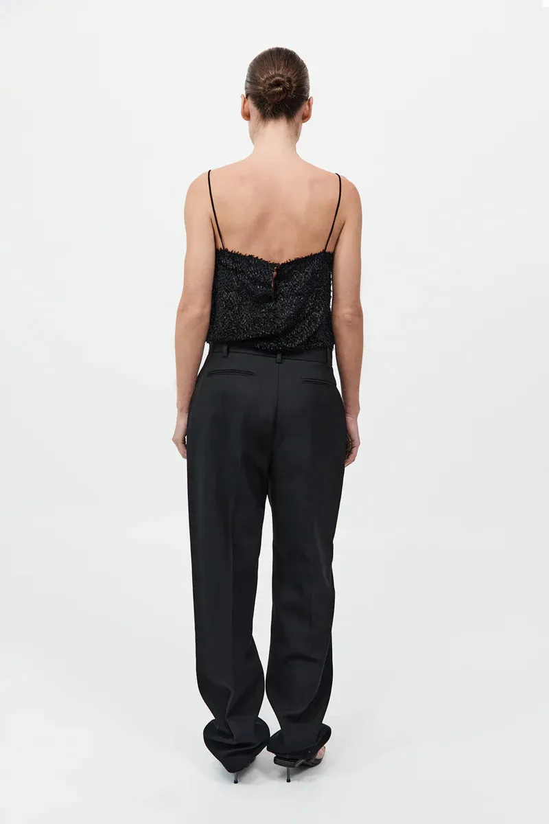 Tailored Pleat Pant - Black