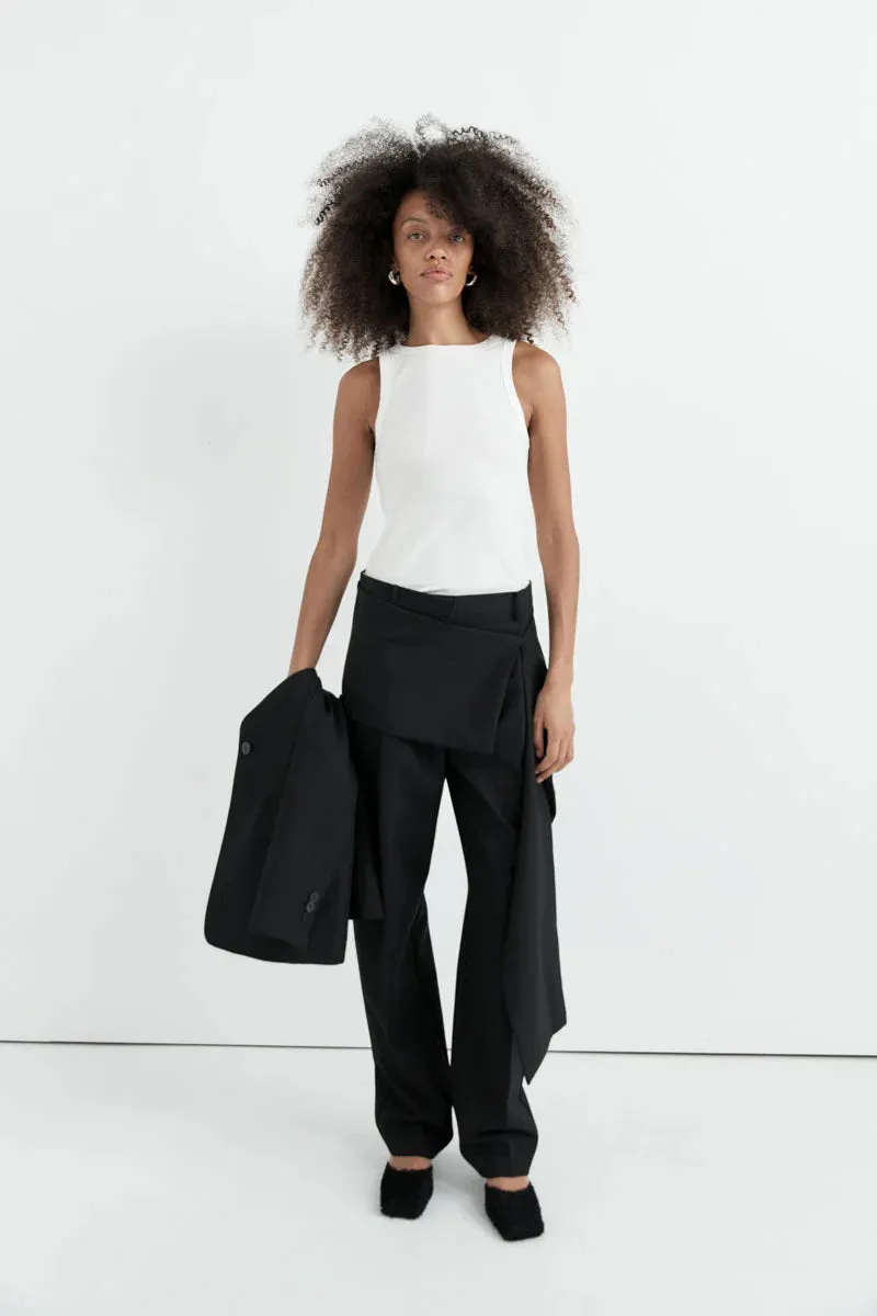 Tailored Pleat Pant - Black