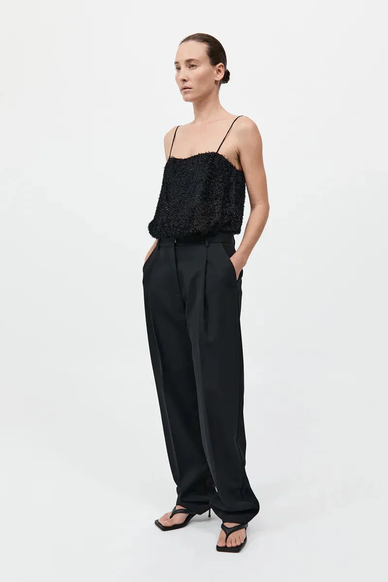 Tailored Pleat Pant - Black