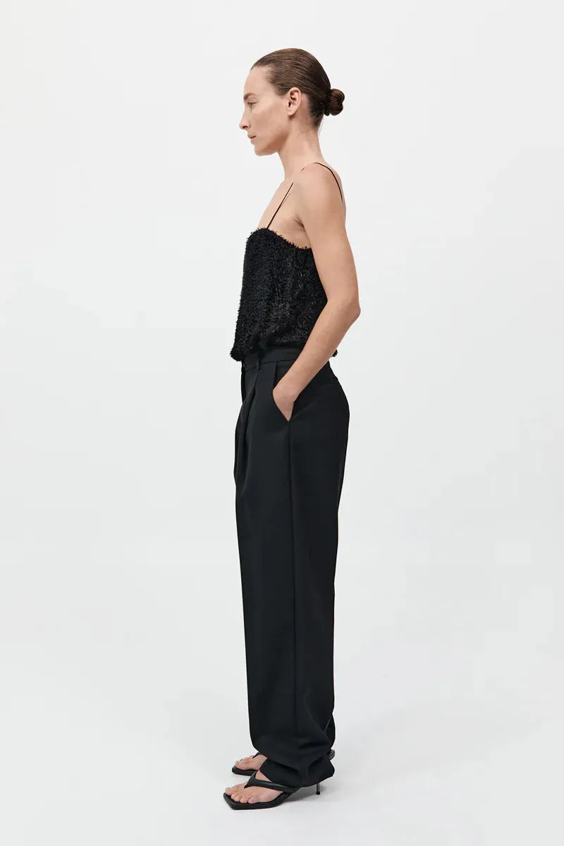 Tailored Pleat Pant - Black
