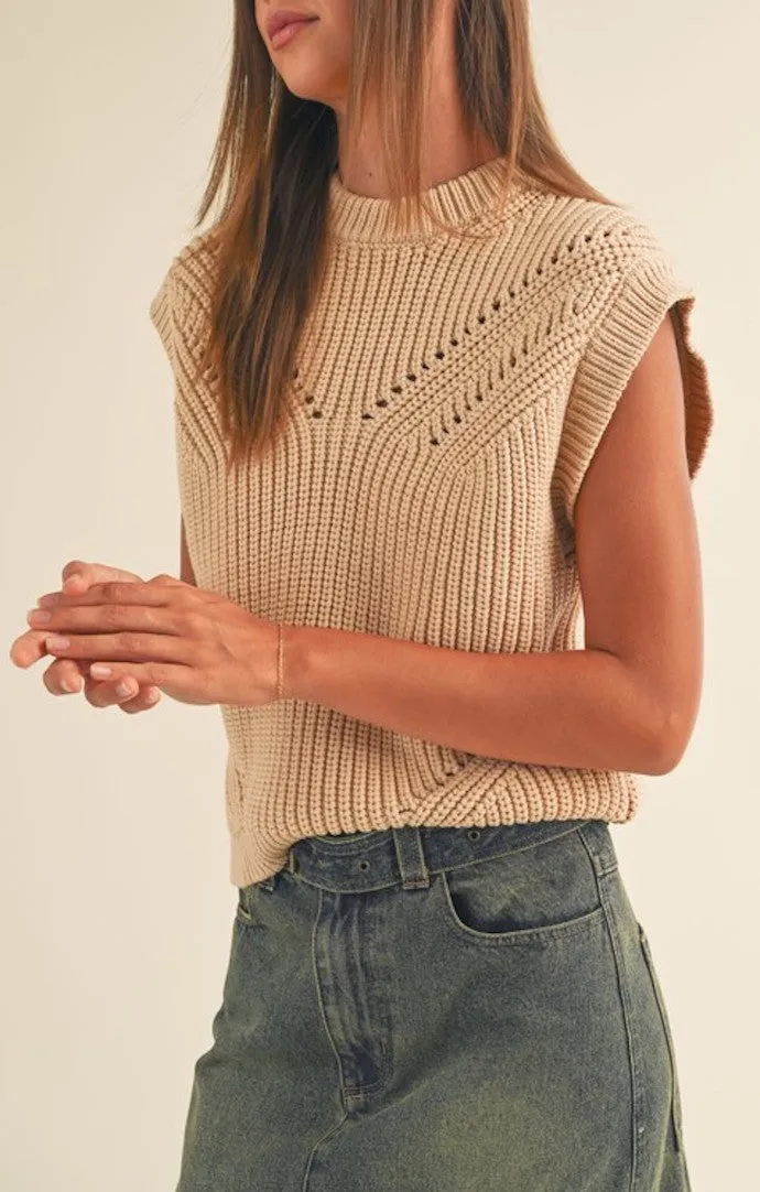 Talia Beige Knit Top