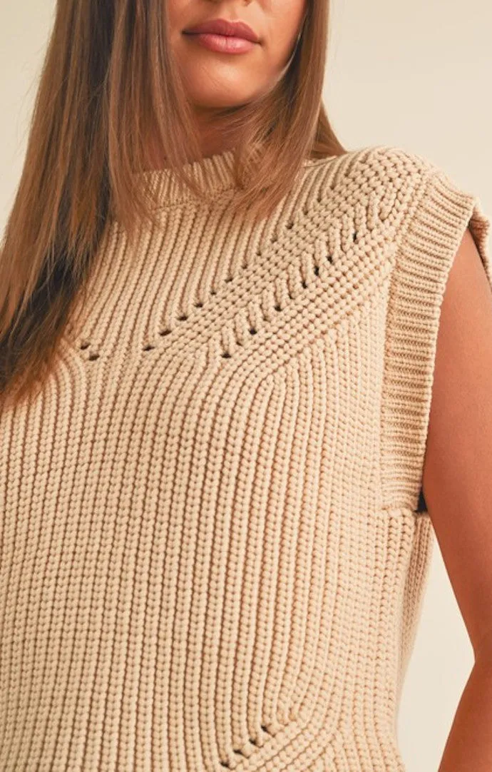 Talia Beige Knit Top