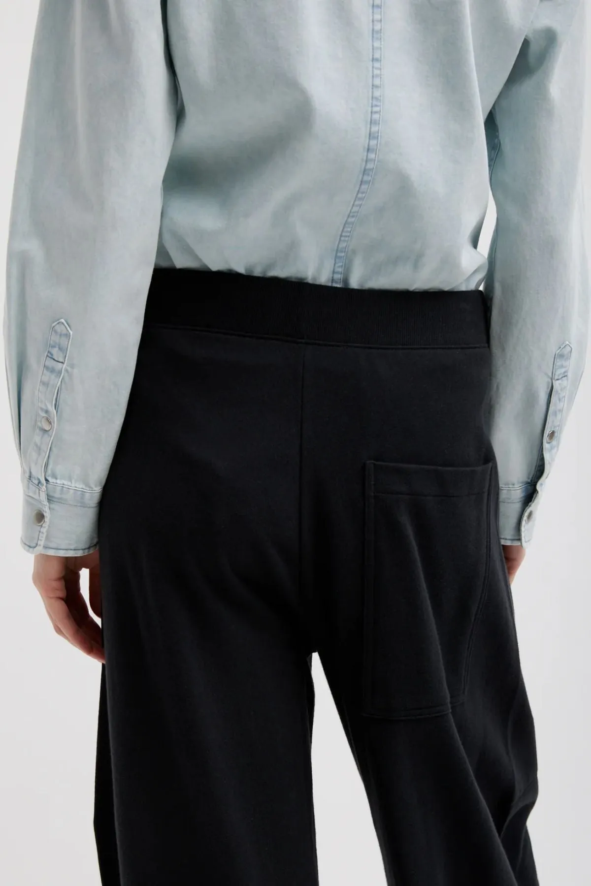 Tibi Summer Sweatshirting Winslow Track Pant - Black