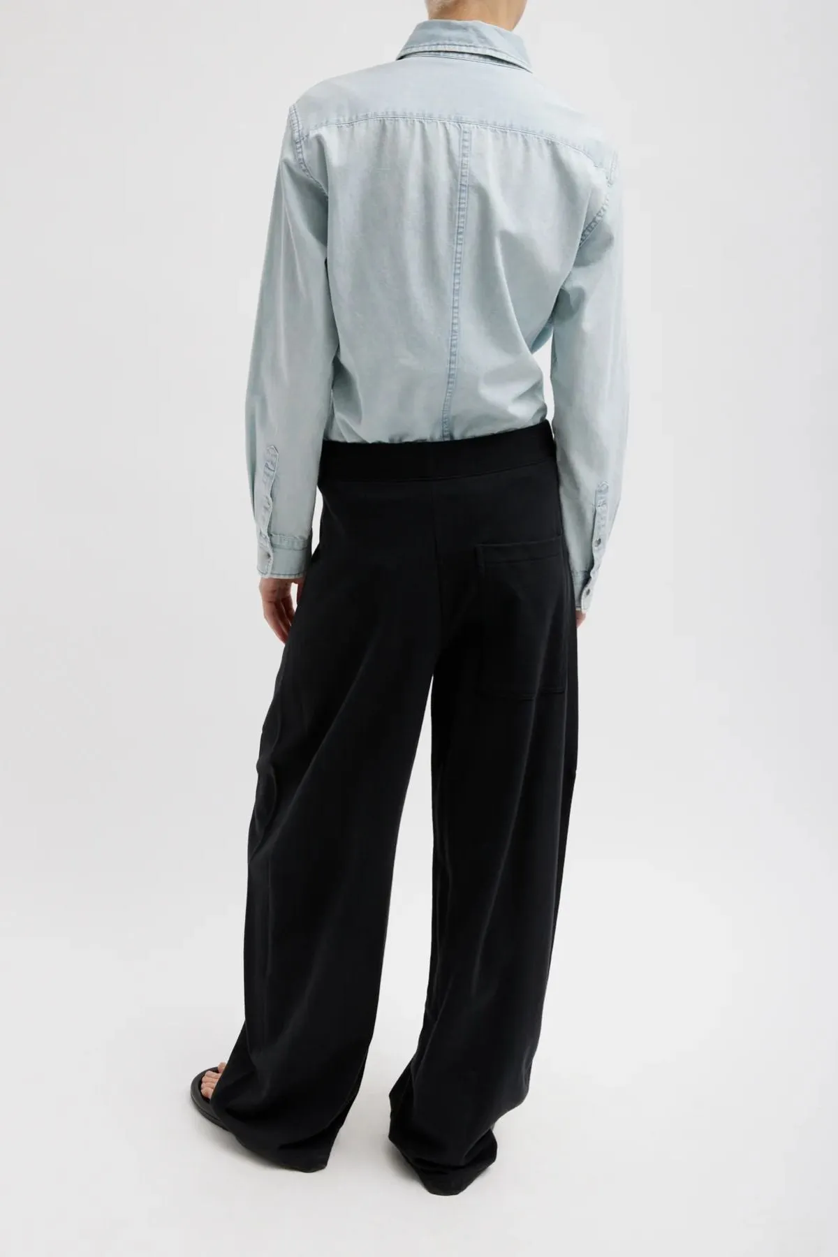 Tibi Summer Sweatshirting Winslow Track Pant - Black