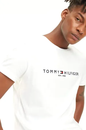 TOMMY HILFIGER CORE LOGO TEE -  SNOW WHITE