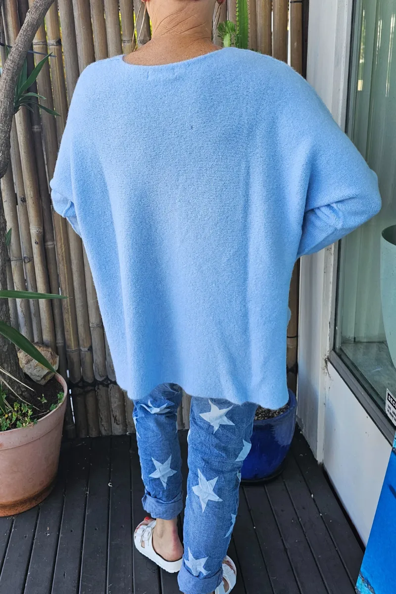 Vera May Hollywood Italian Denim Jeans Blue Star