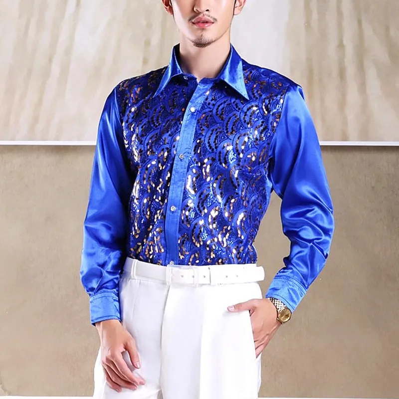 Viscose Light Bright Paisley with Sequin Detail Men Shirt