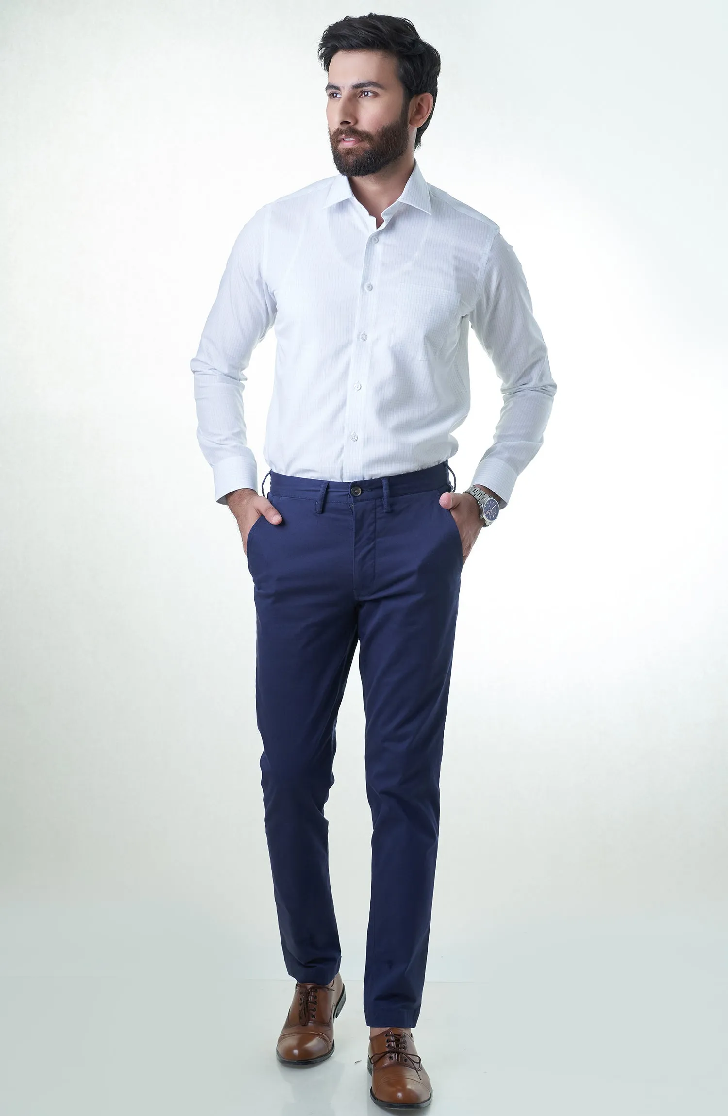 White Check Cotton Shirt
