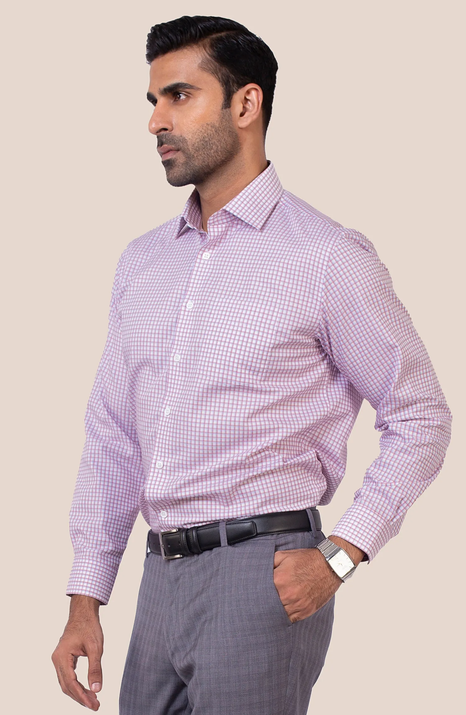 White Shadow Twill Check Shirt