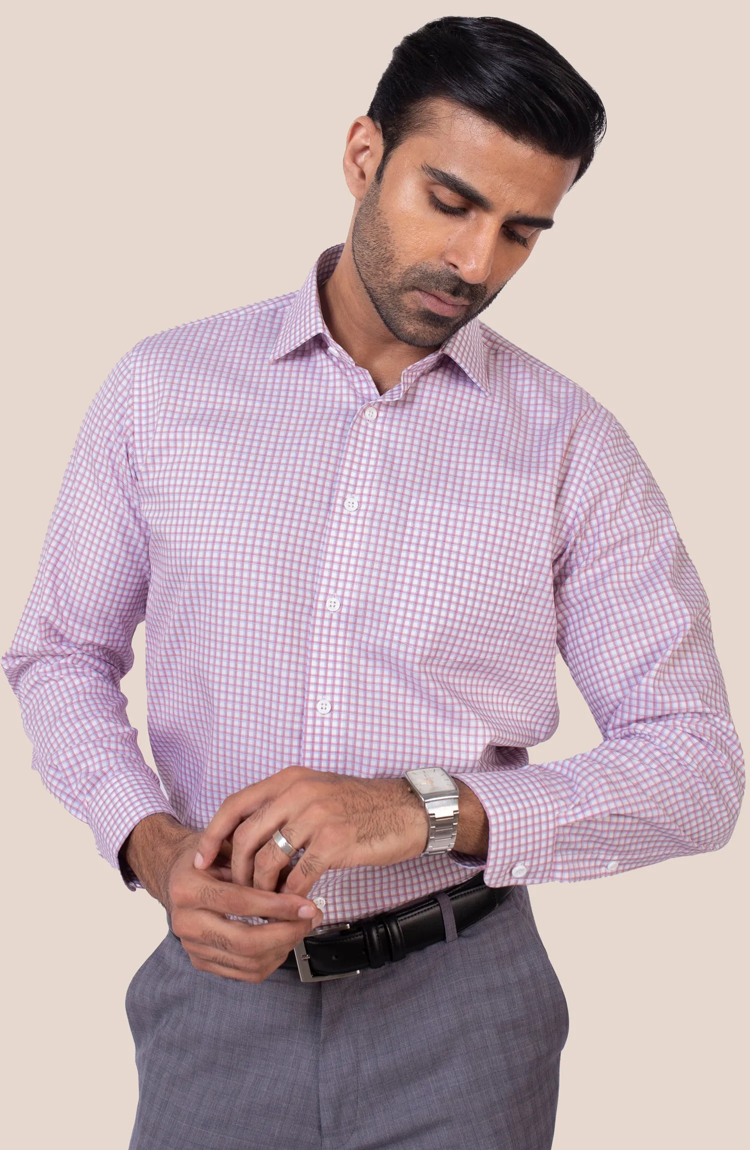 White Shadow Twill Check Shirt
