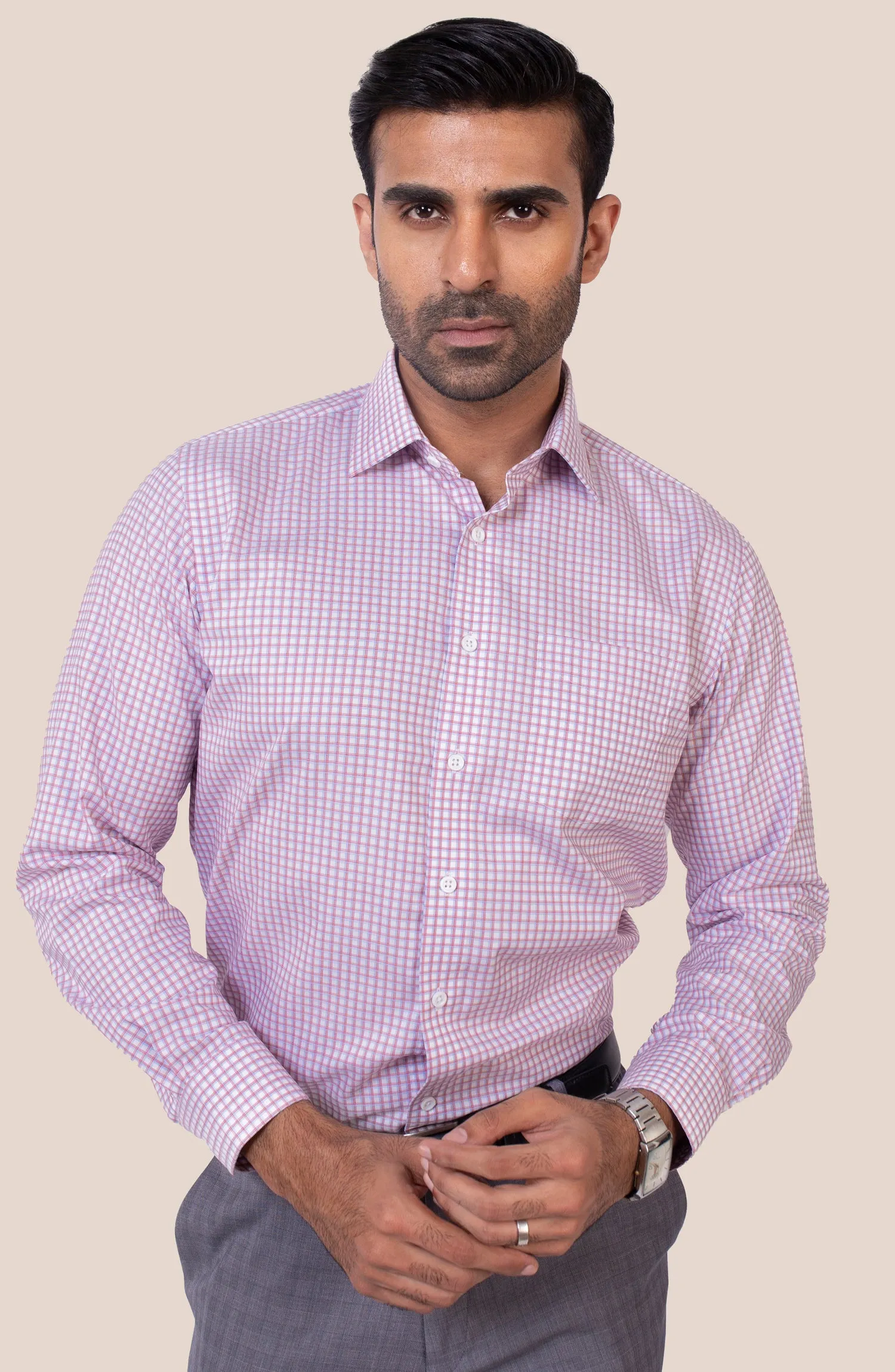 White Shadow Twill Check Shirt