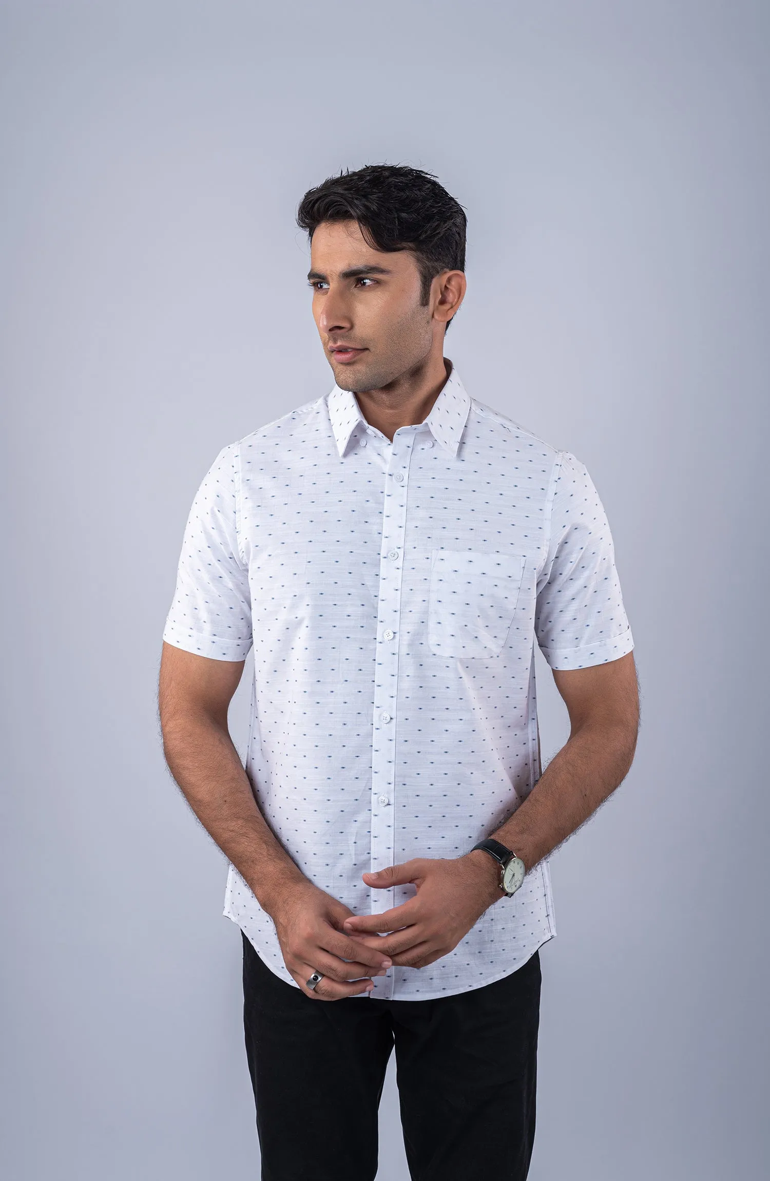 White Stripes Yarn Dyed Shirt