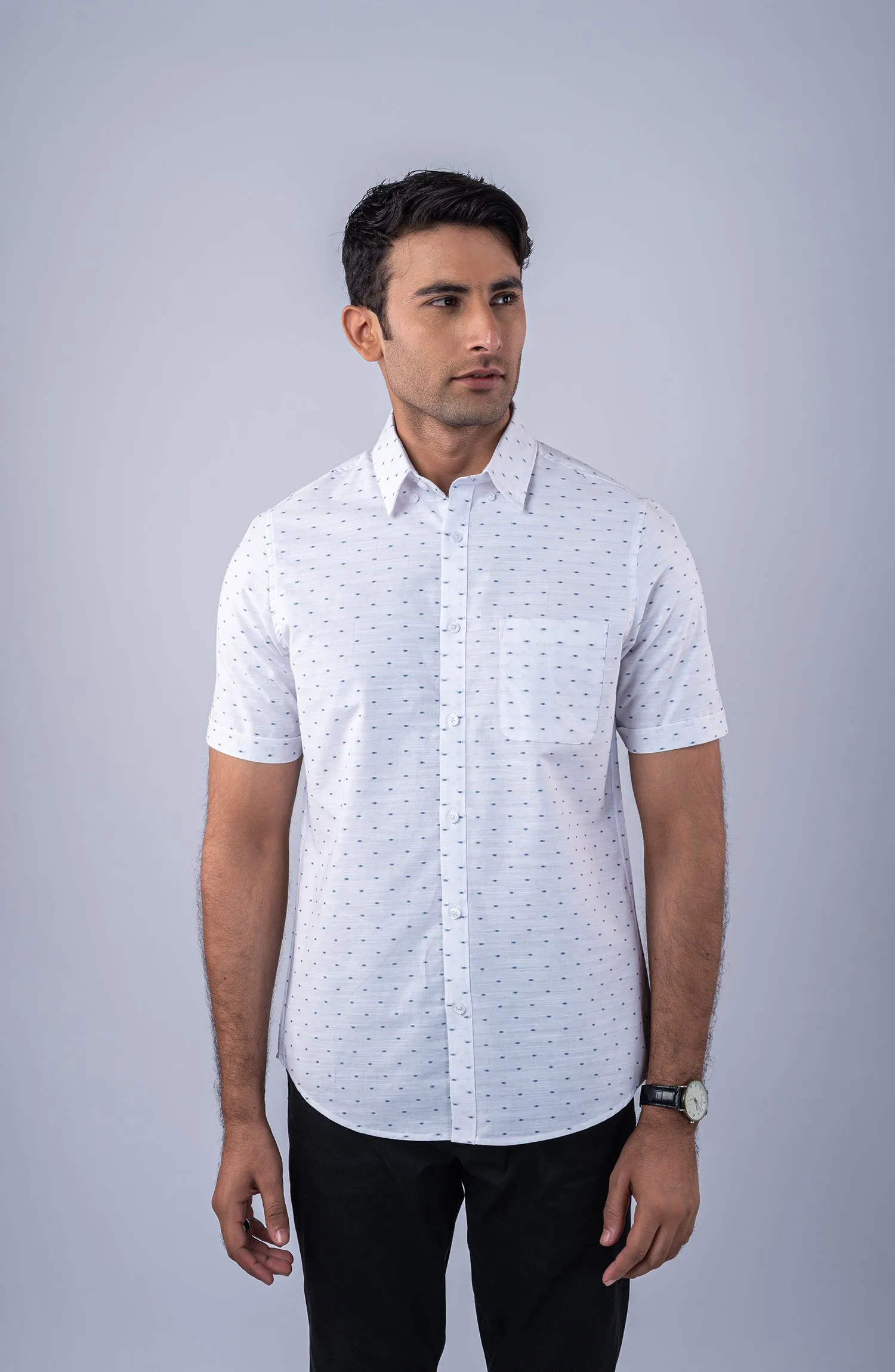 White Stripes Yarn Dyed Shirt