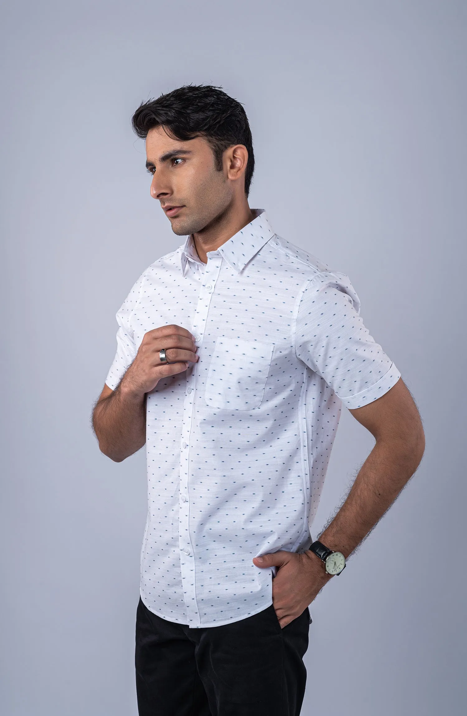 White Stripes Yarn Dyed Shirt