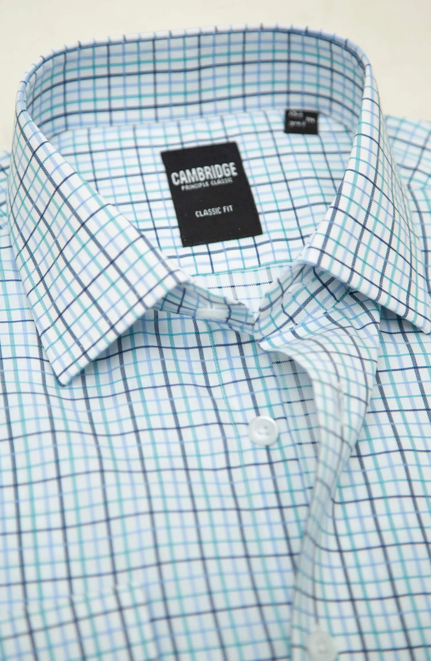White/Navy Stripe Cotton Shirt
