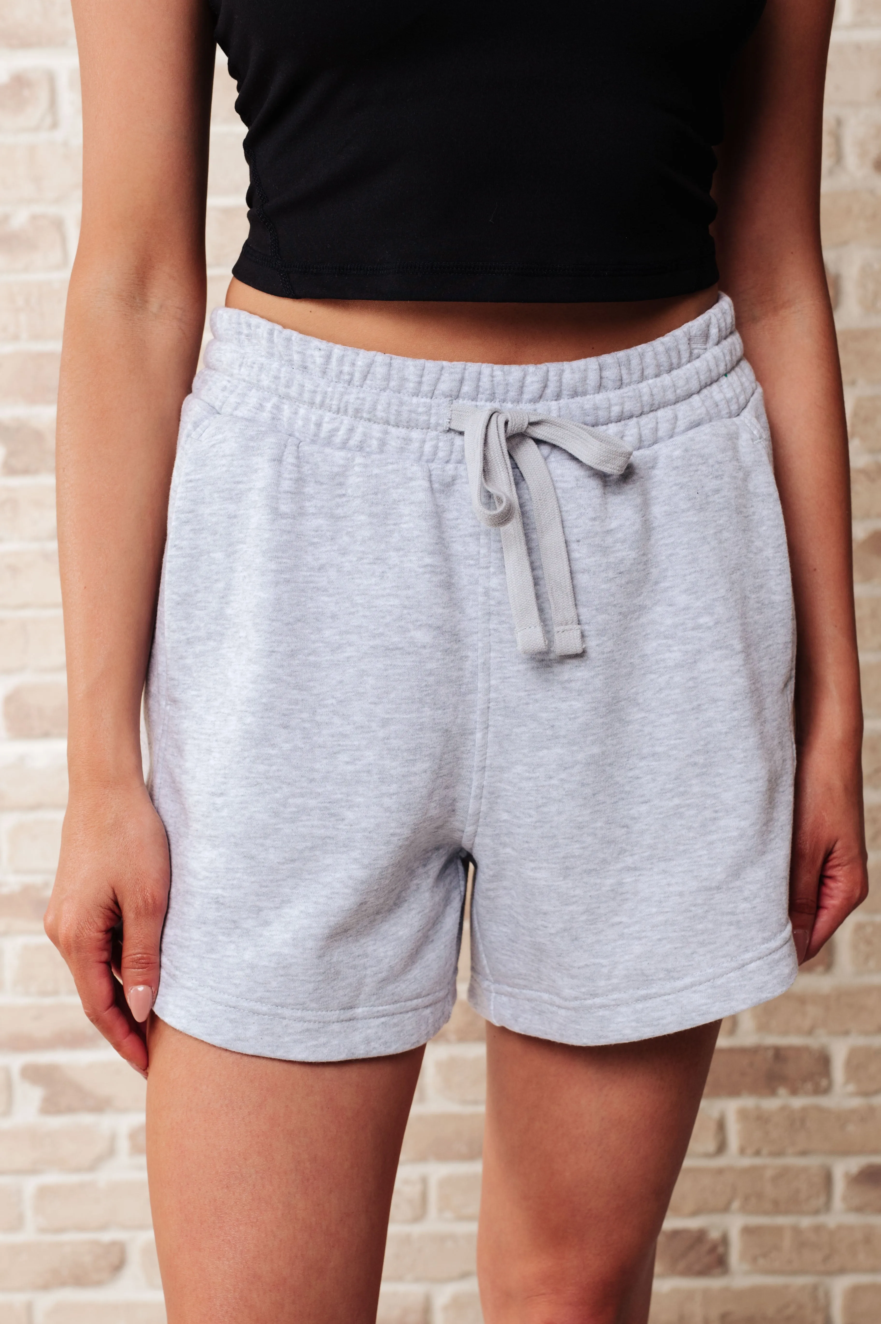 Work it Out Drawstring Shorts in Grey